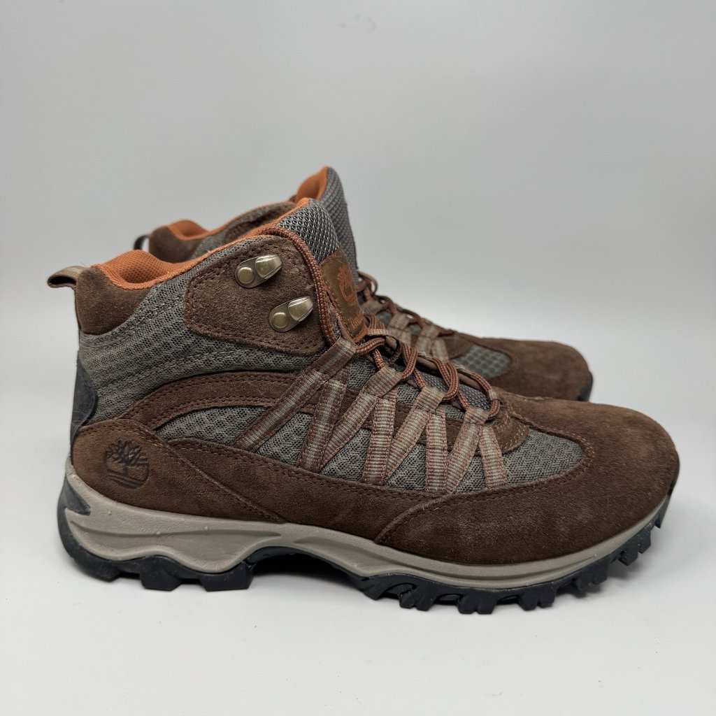Timberland Mt Maddsen Mid Hiker Brown Leather Boots Mens Sz 10